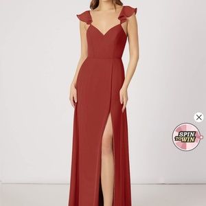 Azazie Everett Gown- Terracotta color